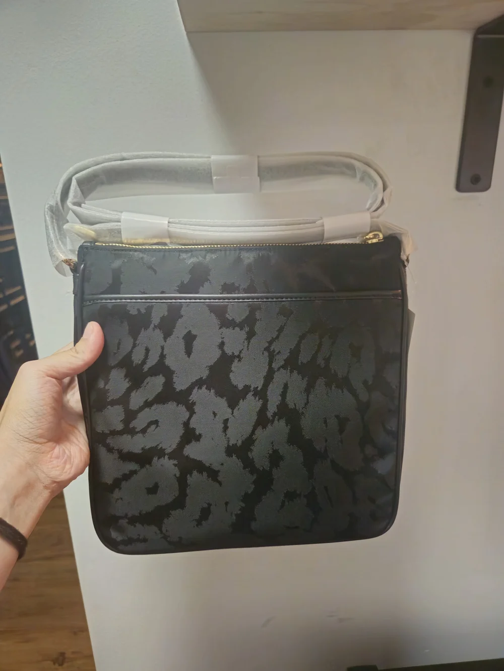 Michael Kors Black Crossbody Bag with Camouflage Jacquard